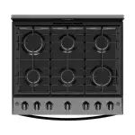 ESTUFA A GAS WHIRLPOOL DE 30" DE 6 QUEMADORES CON HORNO LWFR3400